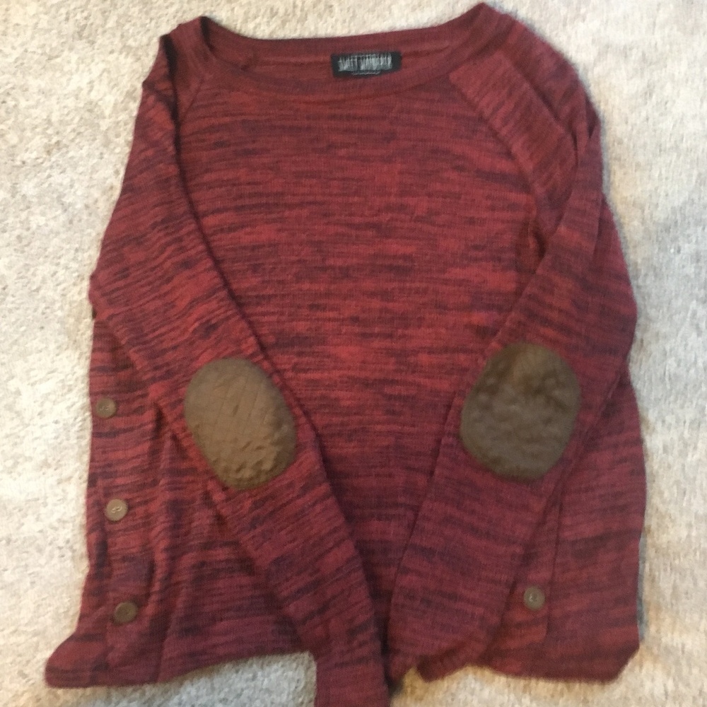 Sweet Wanderer Elbow Patch Side Button Sweater